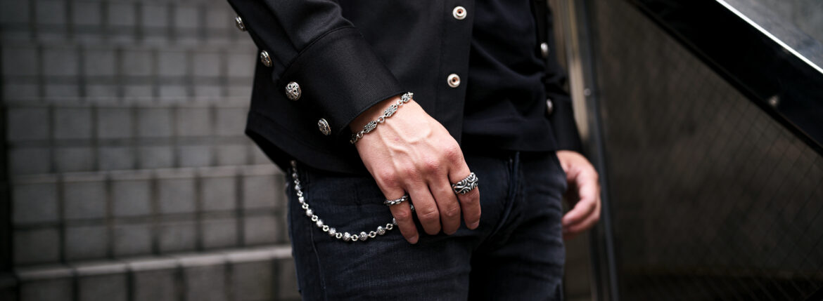 Balvenie Wilhelm “No.14” DENIM SHIRTS 925 SILVER BLACK /// Balvenie Wilhelm “CAVALIER BRACELET” 925 SILVER WHITE DIAMOND /// Balvenie Wilhelm “VICKERS RING” 925 SILVER /// Balvenie Wilhelm “MATILDA RING” 925 SILVER // Balvenie Wilhelm “BULLET WALLET CHAIN” 2CLIP 925 SILVERのイメージ