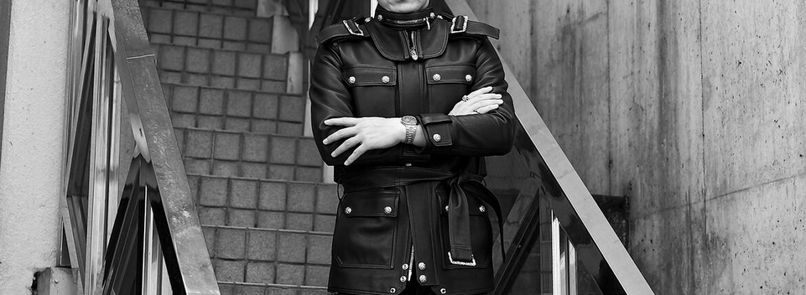Balvenie Wilhelm (バルヴェニー ヴィルヘルム) No.19 SAFARI JACKET 925 SILVER (ナンバーナインティーン サファリジャケット 925シルバー) COW LEATHER (カウレザー) レザージャケット サファリジャケット BLACK (ブラック) Made In England (イギリス製) 【Special Model】愛知 名古屋 Alto e Diritto altoediritto アルトエデリット