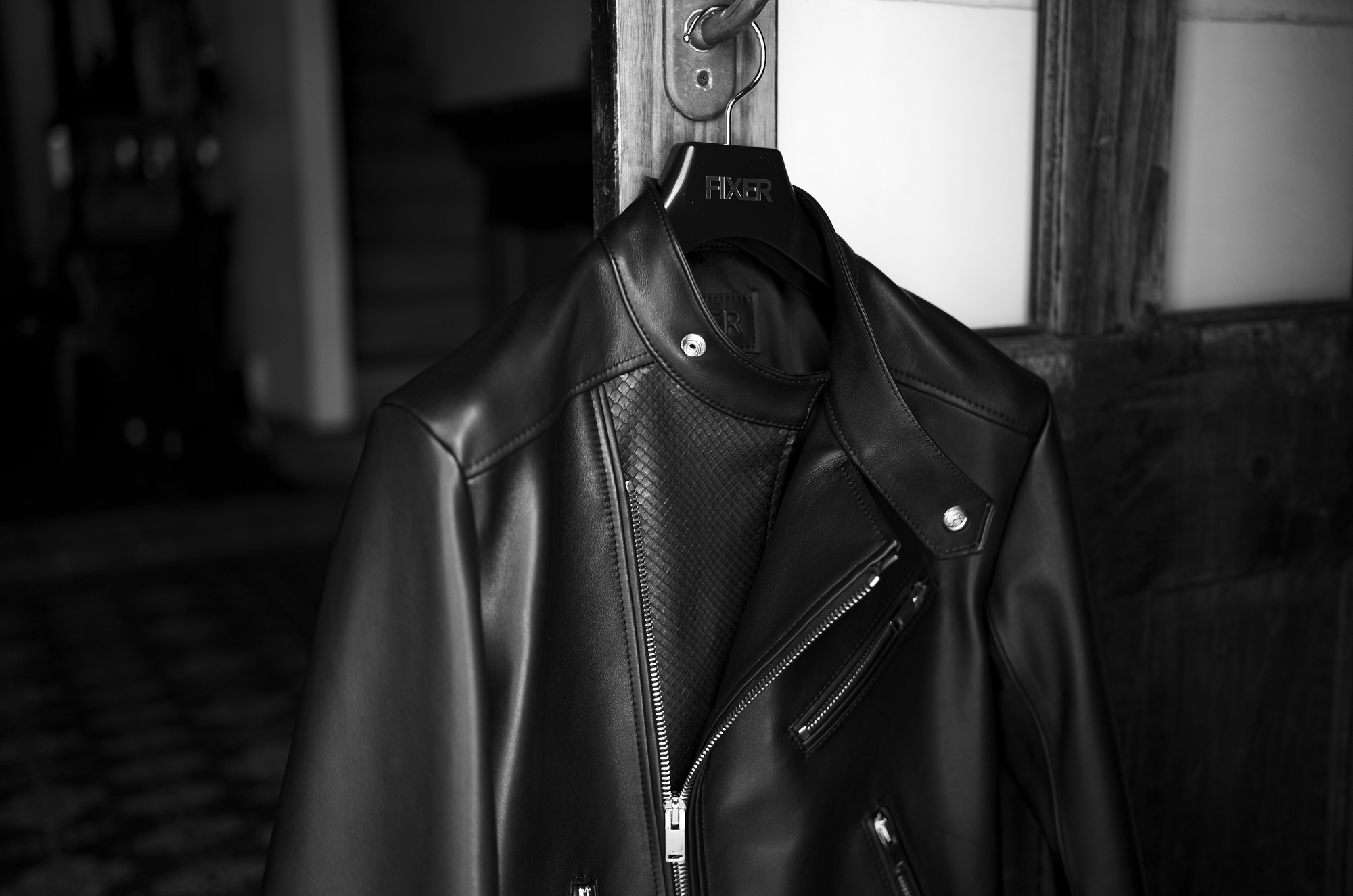 FIXER F1 DOUBLE RIDERS COW × PYTHON LEATHER BLACK カウ パイソン エキゾチックレザー ダブルライダース ジャケット ブラック 襟パイソン 愛知 名古屋 Alto e Diritto altoediritto アルトエデリット