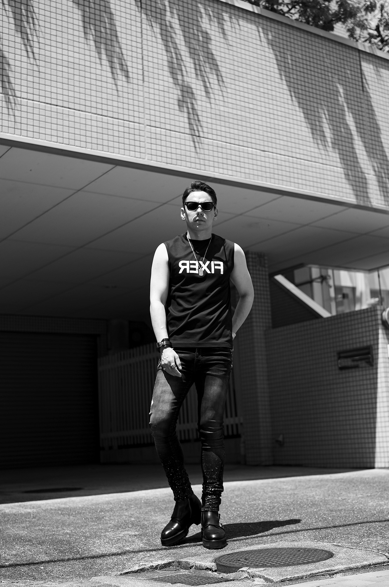 FIXER FNS-01 Reverse Print Sleeveless T-shirt ALL BLACK , BLACK , WHITE 【ご予約受付中】【2025.6.26(Thu)～2025.7.13(Sun)】フィクサー リバースプリント ノースリーブ オールブラック ブラック ホワイト 愛知 名古屋 Alto e Diritto altoediritto アルトエデリット