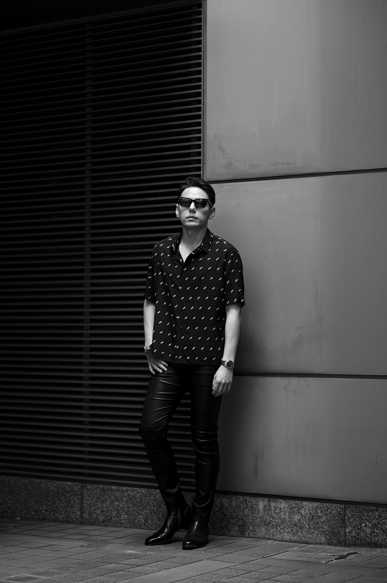 FIXER (フィクサー) FST-02 Silk Shirts ロゴプリント シルク シャツ BLACK (ブラック) 【ご予約開始】【2025.7.07(Mon)～2025.7.20(Sun)】 愛知 名古屋 Alto e Diritto altoediritto アルトエデリット 半袖シャツ シルクシャツ 柄シャツ