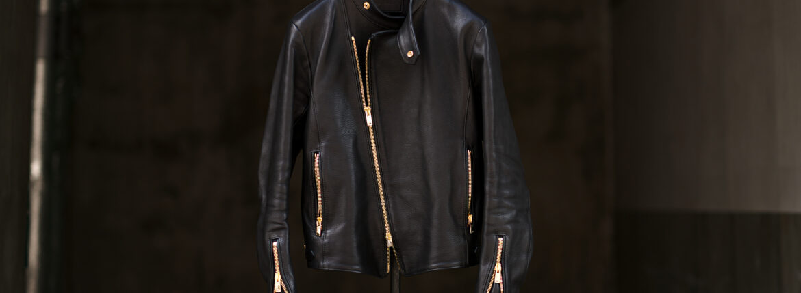 Four Hydrangea Track.1 Semidouble riders【First Lot Model】　フォーハイドランジア セミダブルライダース INORAN イノラン Luxury soft vegetable tanned leather BLACK　レザージャケット ライダースジャケット 愛知 名古屋 Alto e Diritto altoediritto アルトエデリット