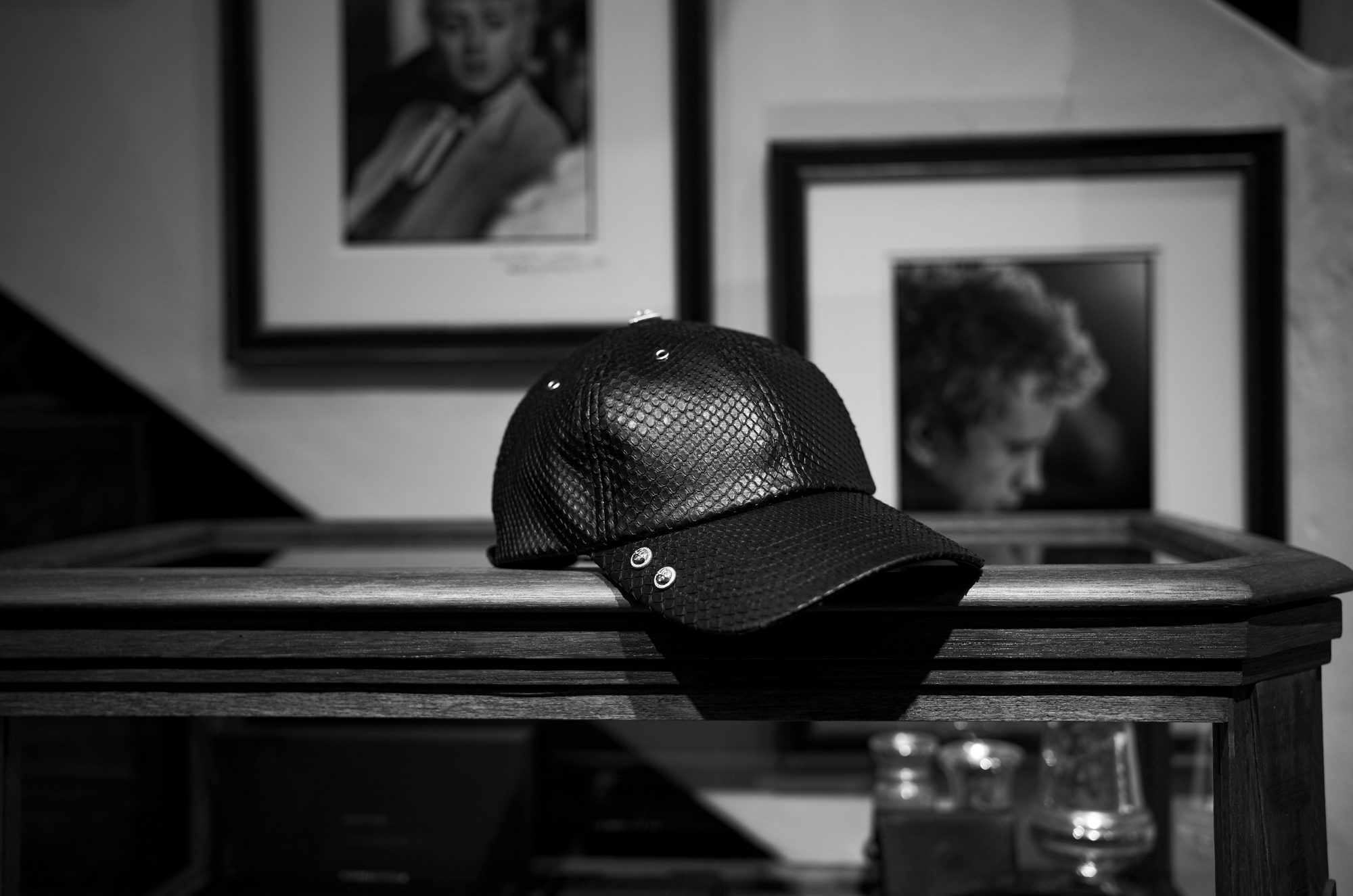 ISAMU KATAYAMA BACKLASH The Line (イサムカタヤマ バックラッシュ ザ・ライン) THE LINE PYTHON CAP No.T-284 (パイソン キャップ) 925 STERLING SILVER (925 スターリングシルバー) パイソンレザー キャップ BLACK (ブラック) MADE IN JAPAN (日本製) 愛知 名古屋 Alto e Diritto altoediritto アルトエデリット　帽子 ベースボールキャップ 
