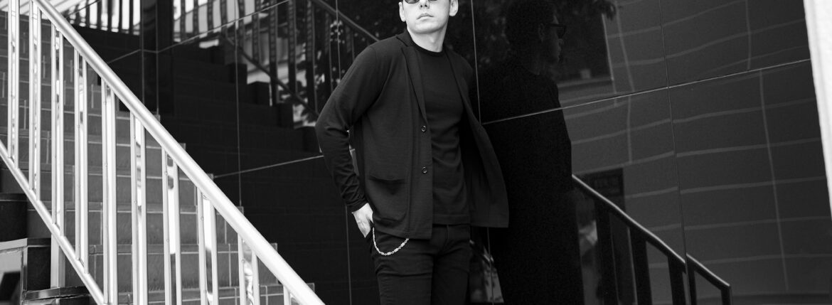 RIVORA For Alto e Diritto Alashan Cashmere Knit Jacket BLACK 2025【Special Model】愛知 名古屋 Alto e Diritto altoediritto アルトエデリット リヴォラ アラシャンカシミヤ ニットジャケット ブラック