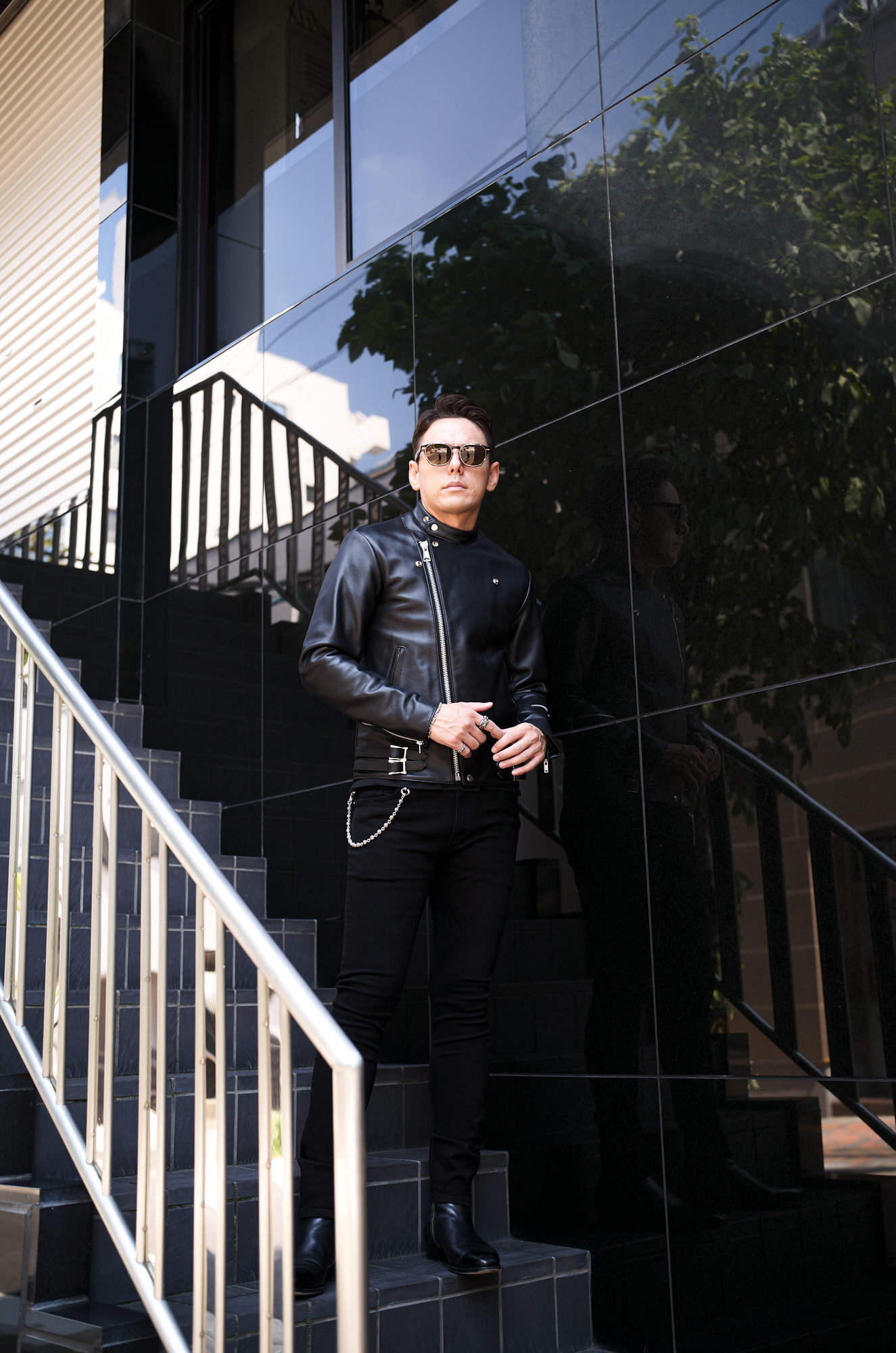 ROYAL LUSTER Theo CALF LEATHER SEMI DOUBLE RIDERS BLACK , NAVY , TURQUOISE 【ご予約開始】【2025.6.30(Mon)～2025.7.20(Sun)】愛知 名古屋 Alto e Diritto altoediritto アルトエデリット ロイヤルラスター テオ カーフレザー セミダブルライダース ブラック ネイビー ターコイズ