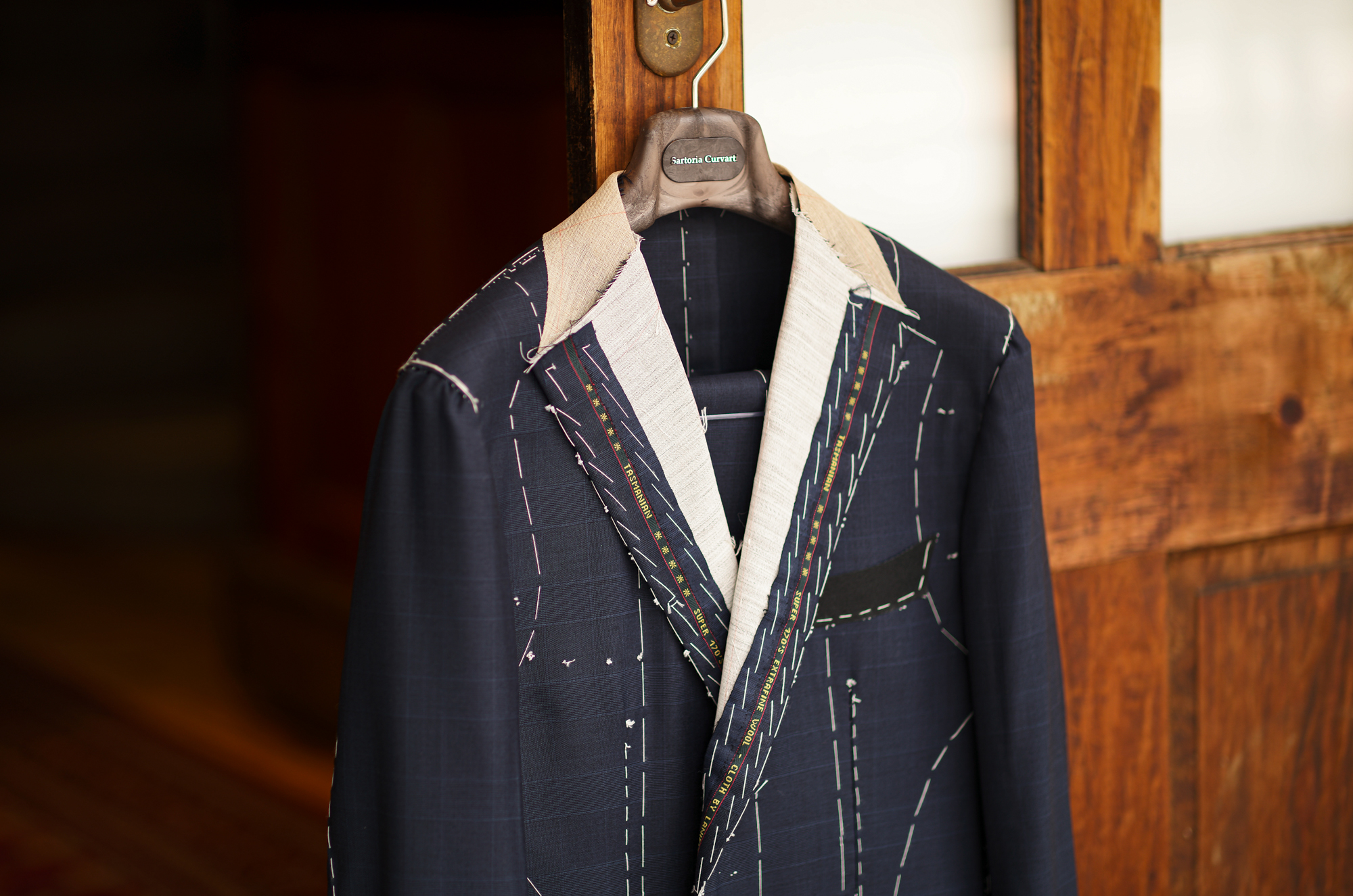Sartoria Curvarti "BESPOKE" Loro Piana TASMANIAN Super170's WOOL SINGLE BREASTED SUITS NAVY CHECK 2025AW サルトリア・クルヴァルティ ビスポーク ロロピアーナ タスマニアン カシミヤ ウール シングルブレステッド ネイビーチェック 2025春夏 愛知 名古屋 Alto e Diritto altoediritto アルトエデリット