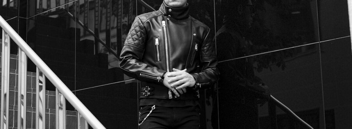 UNFADING (アンフェイディング) EAGLE (イーグル) SEMI DOUBLE RIDERS Cow Leather カウレザー セミダブル ライダース ジャケット BLACK (ブラック) Made in Japan (日本製) 愛知 名古屋 Alto e Diritto altoediritto アルトエデリット 魔裟斗 masato 魔裟斗チャンネル YOUTUBE 革ジャン レザージャケット 　ライダースジャケット