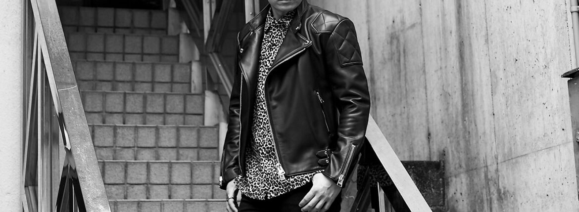 UNFADING (アンフェイディング) FALCON (ファルコン) SEMI DOUBLE RIDERS Cow Leather カウレザー セミダブル ライダース ジャケット BLACK (ブラック) Made in Japan (日本製) 愛知 名古屋 Alto e Diritto altoediritto アルトエデリット 魔裟斗 masato 魔裟斗チャンネル YOUTUBE 革ジャン レザージャケット 　ライダースジャケット