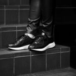 WH (ダブルエイチ) WHA-0001 FASTER Last (ファスター ラスト) CROCODILE LEATHER SNEAKERS クロコダイル レザー スニーカー BLACK×WHITE (ブラック×ホワイト) MADE IN JAPAN (日本製) 2025 【ご予約開始】愛知 名古屋 Alto e Diritto altoediritto アルトエデリット