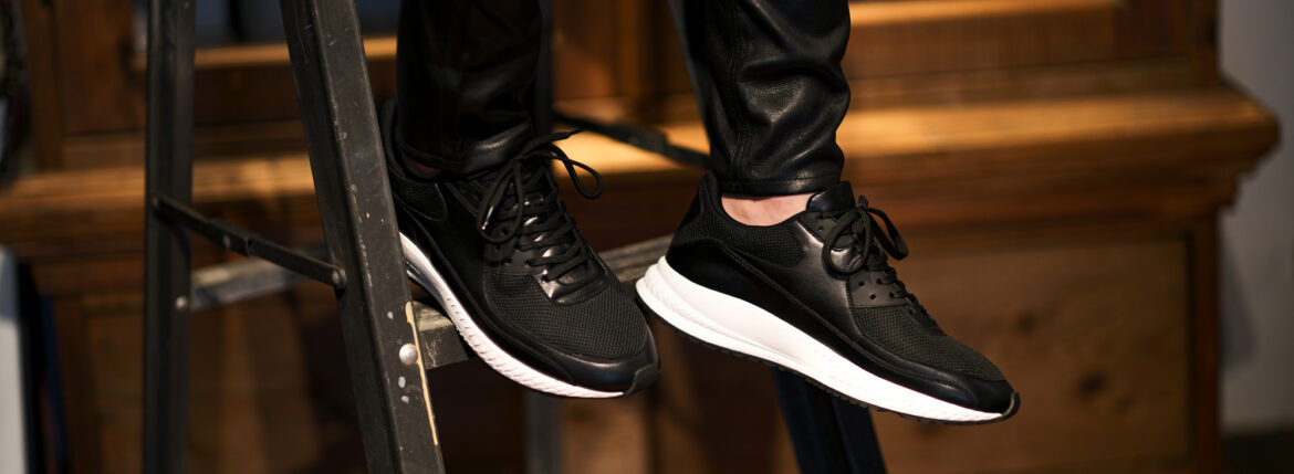 WH (ダブルエイチ) WHA-0001 FASTER Last (ファスター ラスト) FRENCH KIP LEATHER SNEAKERS フレンチキップ レザー スニーカー BLACK × WHITE (ブラック × ホワイト) MADE IN JAPAN (日本製) 2025 【ご予約開始】愛知 名古屋 Alto e Diritto altoediritto アルトエデリット