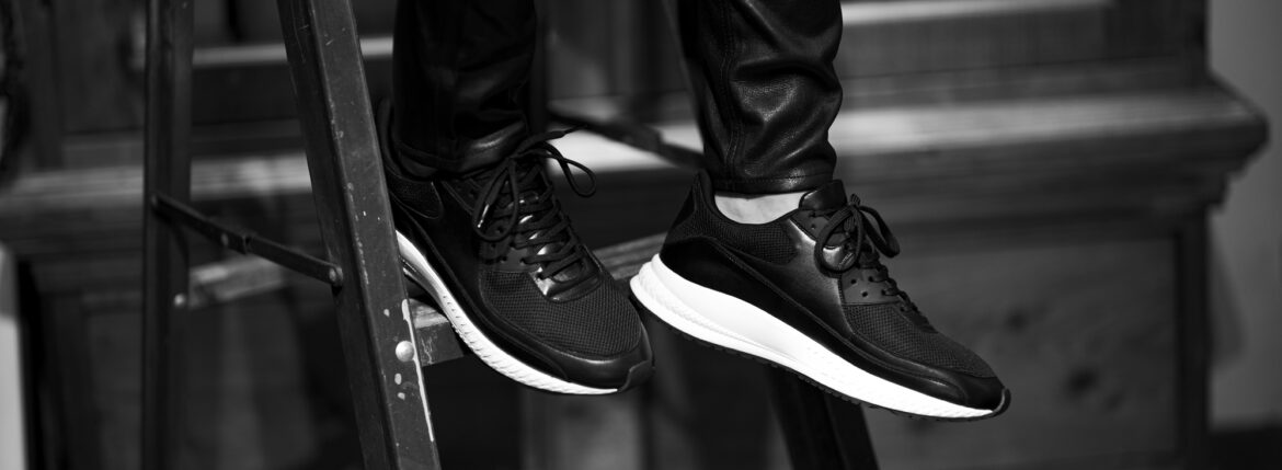 WH (ダブルエイチ) WHA-0001 FASTER Last (ファスター ラスト) FRENCH KIP LEATHER SNEAKERS フレンチキップ レザー スニーカー BLACK × WHITE (ブラック × ホワイト) MADE IN JAPAN (日本製) 2025 【ご予約開始】愛知 名古屋 Alto e Diritto altoediritto アルトエデリット