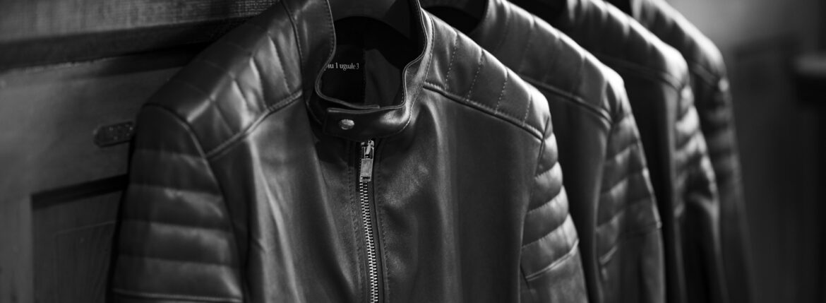 1PIU1UGUALE3 × FIXER LIMITED Collection F-2 evo SINGLE RIDERS STRETCH LEATHER D.GRAY , BLACK ウノピュウノウグァーレトレ × フィクサー エフツー エブォ シングルライダース ストレッチレザー シングルライダース ジャケット Dグレー ブラック 愛知 名古屋 Alto e Diritto altoediritto アルトエデリット