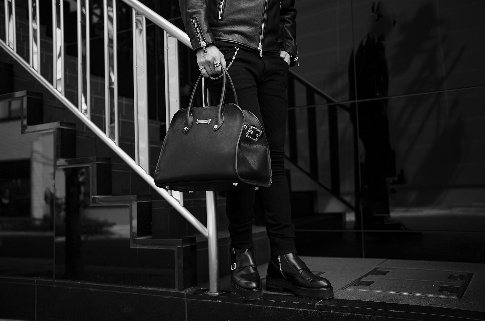 Balvenie Wilhelm No.29 LEATHER BAG 925 SILVER COW LEATHER BLACK　バルヴェニー ヴィルヘルム ナンバートゥエンティナイン レザーバック 925シルバー ブラック Made In England イギリス製 愛知　名古屋 Alto e Diritto altoediritto アルトエデリット レザートートバック totebag leathertotev