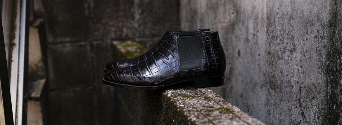 Georges de Patricia Diablo Crocodile // Heel Sole Custom 【Staff 私物】Georges de Patricia(ジョルジュ ド パトリシア) Diablo Crocodile (ディアブロ クロコダイル) 925 STERLING SILVER (925 スターリングシルバー) Crocodile クロコダイル エキゾチックレザー サイドゴアブーツ NOIR (ブラック) 【Special Boots】アルトエデリット ジョルジュドパトリシア ブーツ 超絶ブーツ ランボルギーニ ディアブロ lamborghini
