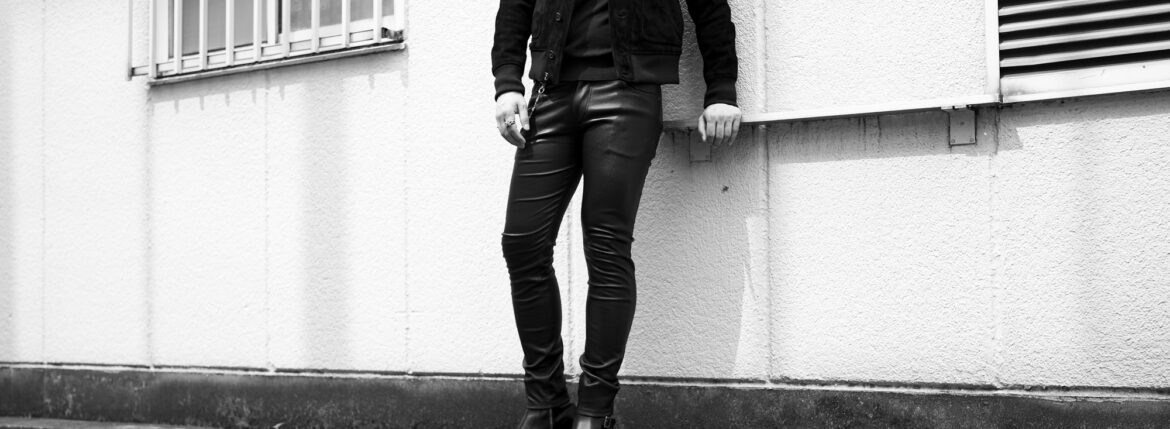 ISAMU KATAYAMA BACKLASH (イサムカタヤマ バックラッシュ) Deerskin Stretch Pants (ディアスキン ストレッチ パンツ) ディアスキン ストレッチ レザー スキニー パンツ BLACK (ブラック) 【ご予約開始】愛知 名古屋 Alto e Diritto altoediritto アルトエデリット