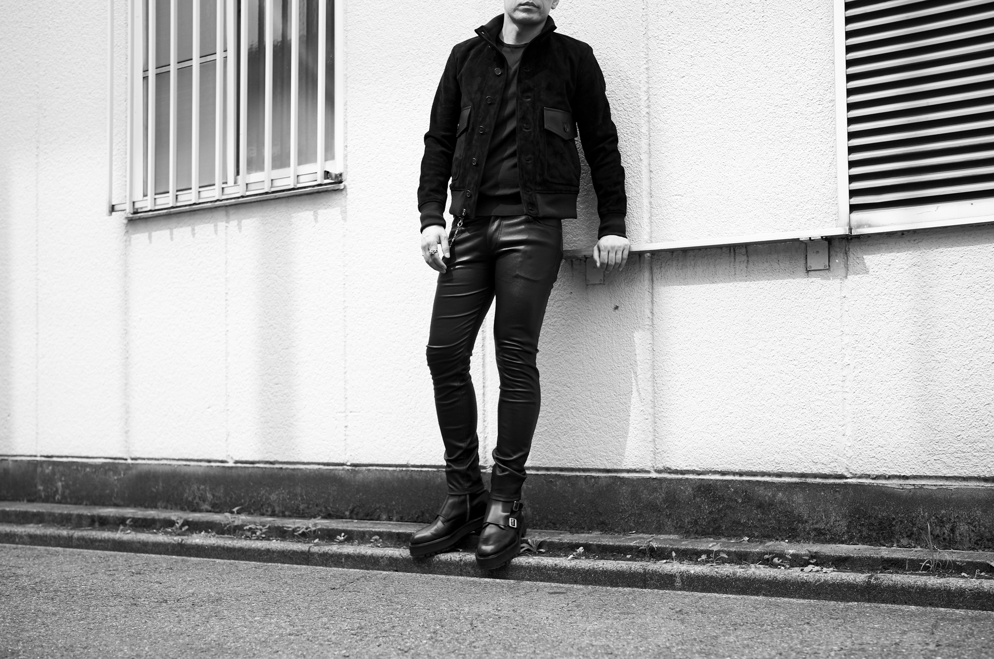 ISAMU KATAYAMA BACKLASH (イサムカタヤマ バックラッシュ) Deerskin Stretch Pants (ディアスキン ストレッチ パンツ) ディアスキン ストレッチ レザー スキニー パンツ BLACK (ブラック) 【ご予約開始】愛知 名古屋 Alto e Diritto altoediritto アルトエデリット