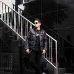 ISAMU KATAYAMA BACKLASH The Line (イサムカタヤマ バックラッシュ ザ・ライン) NUBUCK CROCODILE DOWN JACKET T-270 (ヌバック クロコダイル ダウンジャケット) 925 STERLING SILVER (925 スターリングシルバー) カヴァメント ヌバック クロコダイルレザー ダウン ジャケット BLACK (ブラック) MADE IN JAPAN (日本製) 2025 愛知 名古屋 Alto e Diritto altoediritto　アルトエデリット