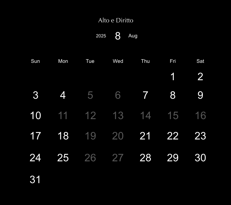 夏季休暇 Alto e Diritto altoediritto アルトエデリット 