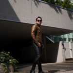 UNFADING (アンフェイディング) EAGLE (イーグル) SEMI DOUBLE RIDERS Cow Leather カウレザー セミダブル ライダース ジャケット LATTE (ラテ) Made in Japan (日本製) 愛知 名古屋 Alto e Diritto altoediritto アルトエデリット 魔裟斗 masato 魔裟斗チャンネル YOUTUBE 革ジャン レザージャケット 　ライダースジャケット