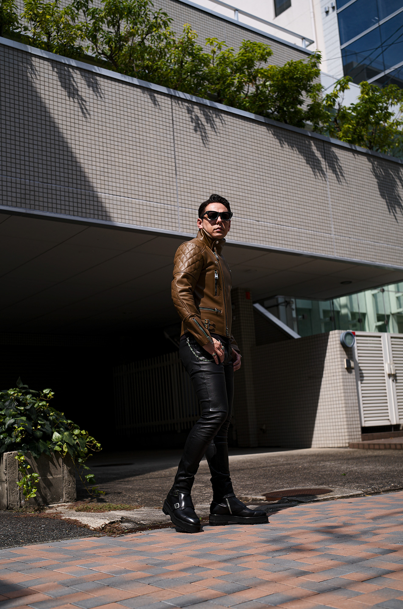 UNFADING (アンフェイディング) EAGLE (イーグル) SEMI DOUBLE RIDERS Cow Leather カウレザー セミダブル ライダース ジャケット LATTE (ラテ) Made in Japan (日本製)  愛知 名古屋 Alto e Diritto altoediritto アルトエデリット 魔裟斗 masato  魔裟斗チャンネル YOUTUBE 革ジャン レザージャケット 　ライダースジャケット
