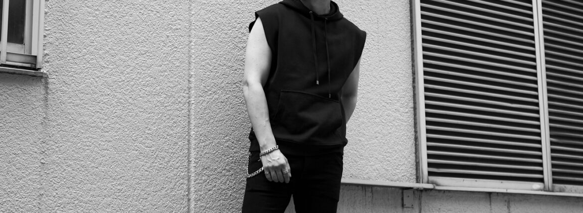 Volturno (ヴォルトゥルノ) Light weight Nosleeve Pullover Parker ライトウエイト ノースリーブ プルオーバー パーカー BLACK (ブラック) 愛知 名古屋 Alto e Diritto altoediritto アルトエデリット