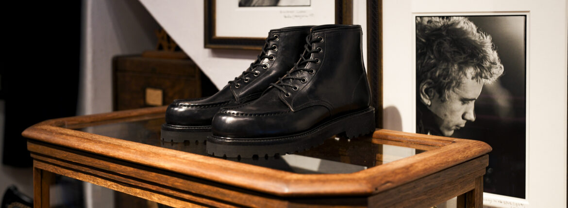 WH (ダブルエイチ) WHS-0755 6-INCH CLASSIC MOC BOOTS (6インチ クラシック モック ブーツ) HORWEEN Chromexcel (ホーウィン クロムエクセル) レザー ブーツ BLACK (ブラック) MADE IN JAPAN (日本製) ダブルエイチ 6インチ クラシックモックブーツ ブラック ブラックスエード アイリッシュセッター レザーブーツ レザーシューズ ブラック 愛知 名古屋 Alto e Diritto altoediritto アルトエデリット