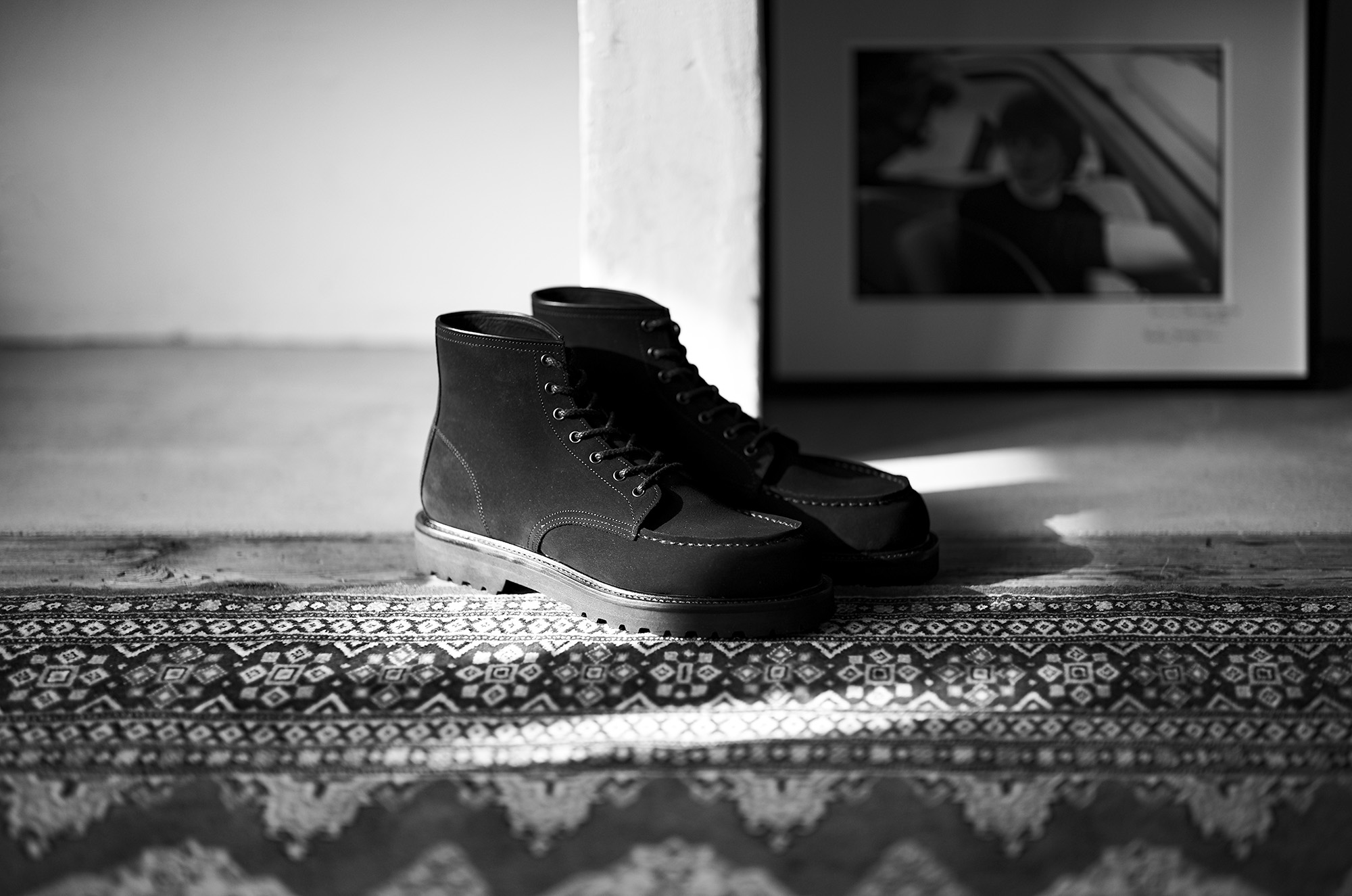 WH (ダブルエイチ) WHS-0755S 6-INCH CLASSIC MOC BOOTS (6インチ クラシック モック ブーツ) CHARLES F. STEAD SUPER BUCK (チャールズＦステッド スーパーバック) スエードレザー ブーツ MADE IN JAPAN (日本製) ダブルエイチ 6インチ クラシックモックブーツ ブラック ブラックスエード アイリッシュセッター レザーブーツ レザーシューズ ブラック 愛知 名古屋 Alto e Diritto altoediritto アルトエデリット