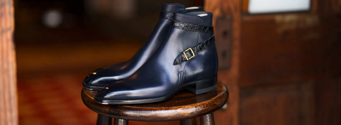 Yohei Fukuda MTO Jodhpur Boots Goldan × Crocodile Leather Midnight 2025 ヨウヘイフクダ ジョッパーブーツ ゴールデン クロコダイル レザー ミッドナイト 2025年 愛知 名古屋 Alto e Diritto altoediritto アルトエデリット