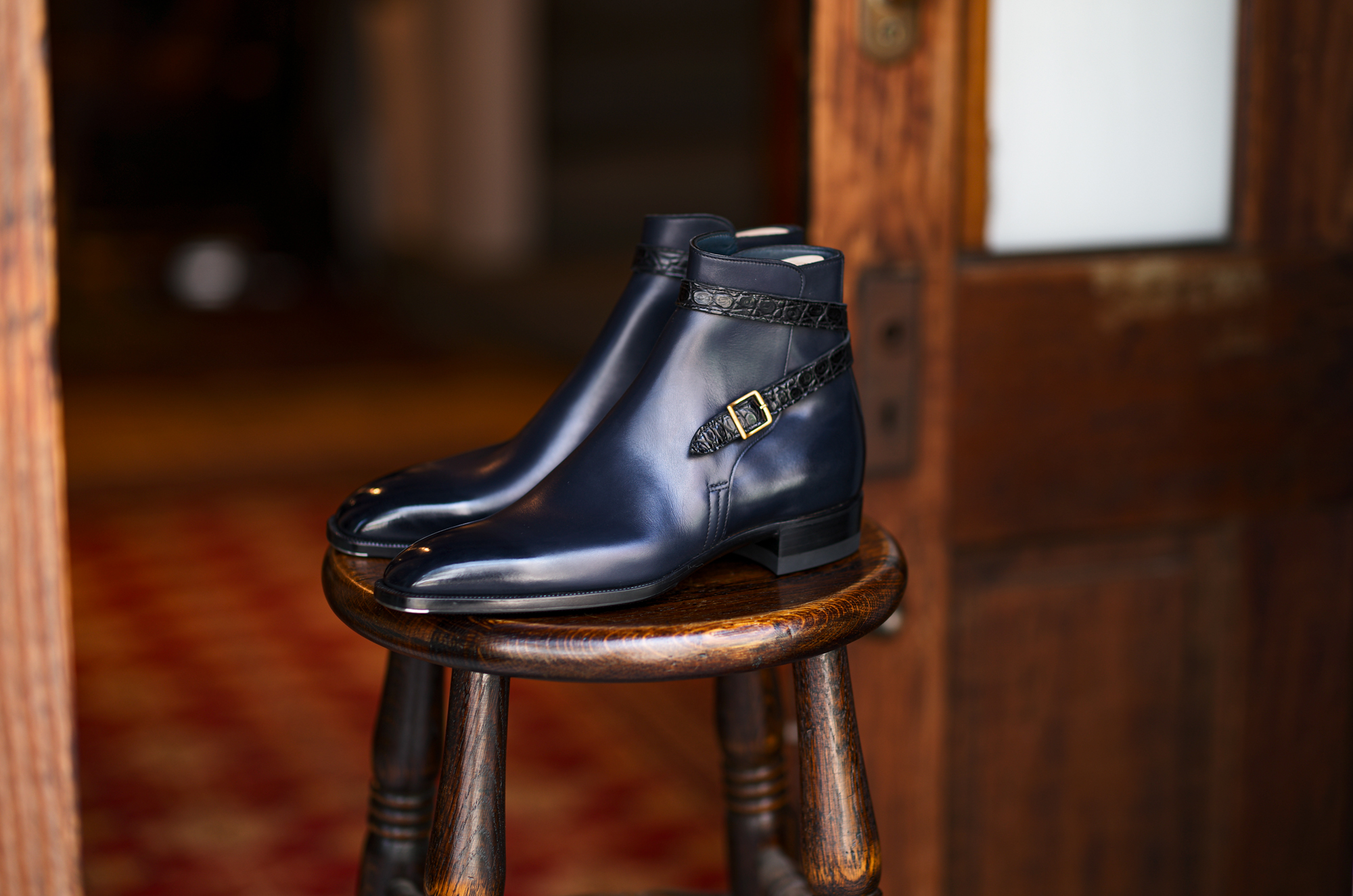 Yohei Fukuda MTO Jodhpur Boots Goldan × Crocodile Leather Midnight 2025 ヨウヘイフクダ ジョッパーブーツ ゴールデン クロコダイル レザー ミッドナイト 2025年 愛知 名古屋 Alto e Diritto altoediritto アルトエデリット