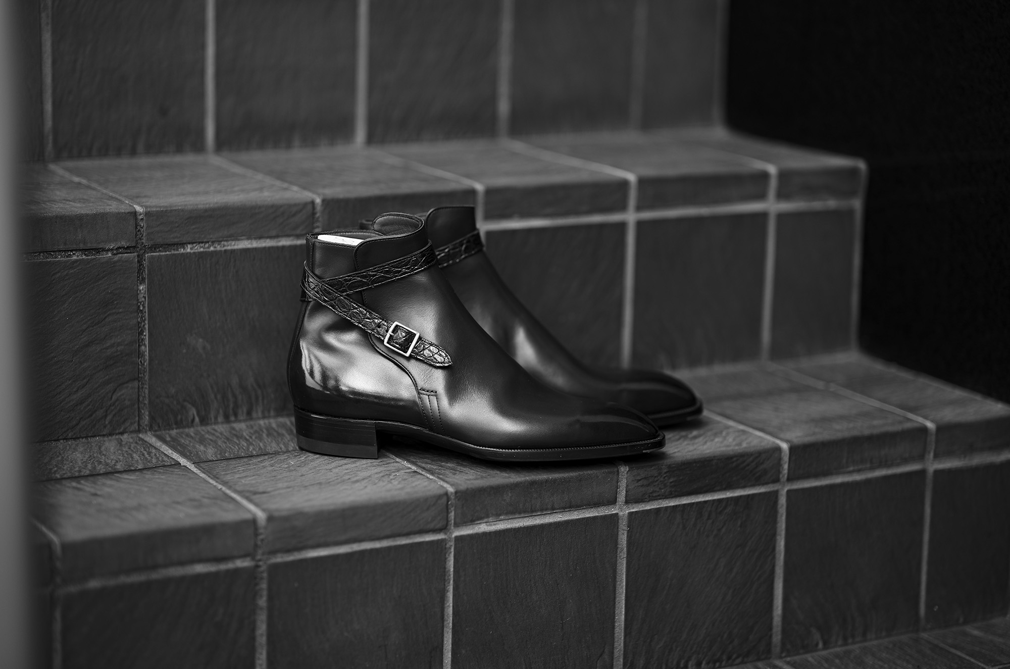 Yohei Fukuda MTO Jodhpur Boots Goldan × Crocodile Leather Midnight 2025 ヨウヘイフクダ ジョッパーブーツ ゴールデン クロコダイル レザー ミッドナイト 2025年 愛知 名古屋 Alto e Diritto altoediritto アルトエデリット