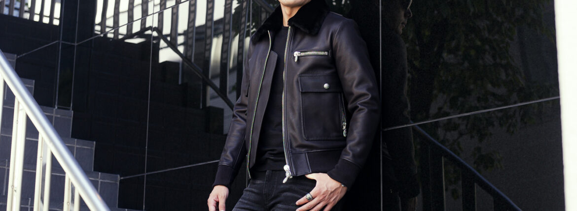Balvenie Wilhelm (バルヴェニー ヴィルヘルム) No.08 FLIGHT JACKET 925 SILVER (ナンバーゼロエイト フライト ジャケット 925シルバー) COW LEATHER (カウレザー) レザー ジャケット BLACK (ブラック) Made In England (イギリス製) 愛知 名古屋 Alto e Diritto altoediritto アルトエデリット