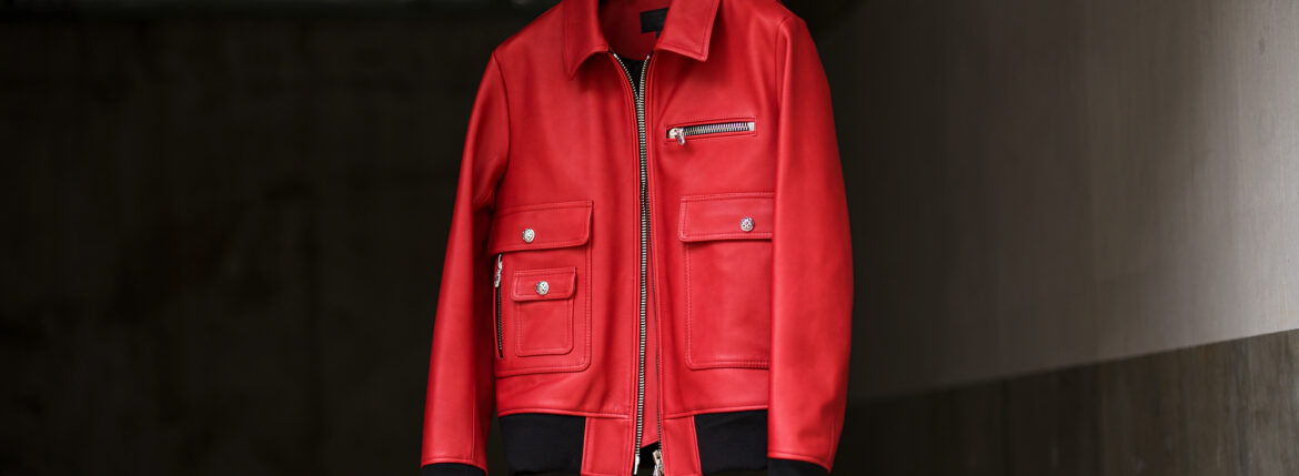 Balvenie Wilhelm No.08 FLIGHT JACKET 925 SILVER COW LEATHER "RED" バルヴェニー ヴィルヘルム ナンバーゼロエイト フライト ジャケット 925シルバー カウレザー レザー ジャケット レッド Made In England 愛知 名古屋 Alto e Diritto altoediritto アルトエデリット