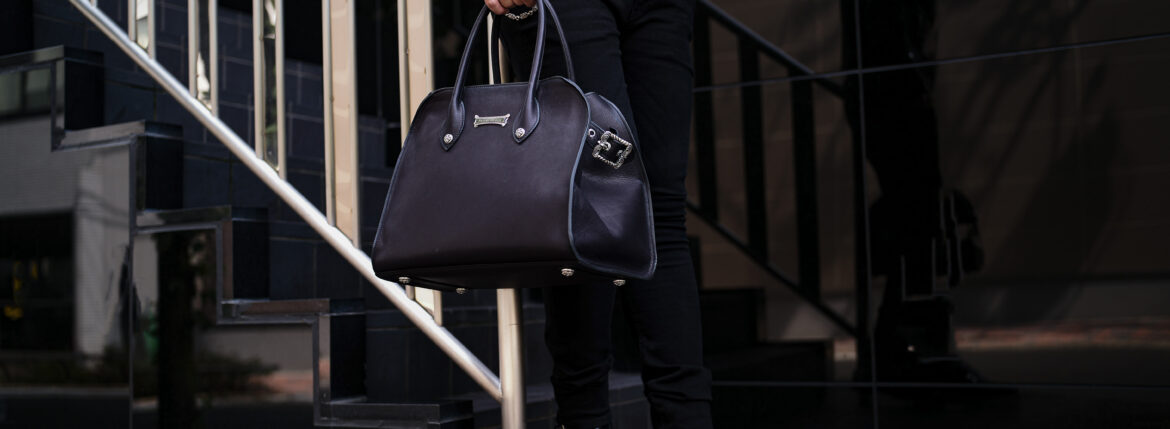 Balvenie Wilhelm No.29 LEATHER BAG 925 SILVER COW LEATHER BLACK　バルヴェニー ヴィルヘルム ナンバートゥエンティナイン レザーバック 925シルバー ブラック Made In England イギリス製 愛知　名古屋 Alto e Diritto altoediritto アルトエデリット レザートートバック totebag leathertotebag