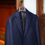 Sartoria Curvarti BESPOKE CERRUTI OXYGEN WINTER VIRGIN WOOL and SILK SINGLE BREASTED JACKET NAVY HOUNDTOOTH 2025 サルトリア・クルヴァルティ ビスポーク ヴァージンウール シルク シングルブレステッド ジャケット ネイビーハウンドトゥース 2025秋冬 愛知 名古屋 Alto e Diritto altoediritto アルトエデリット