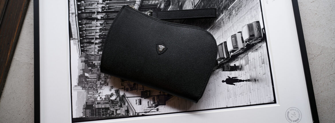CHAMBORD SELLIER (シャンボールセリエ) PETIT ANGES (プチアンジュ) KAMPUR LEATHER(カンプールレザー) レザーポーチ クラッチバック NOIR (ブラック) MADE IN FRANCE (フランス製) 2025秋冬 愛知 名古屋 Alto e Diritto altoediritto アルトエデリット