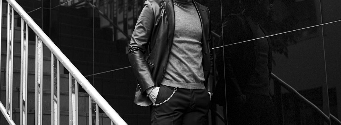 cuervo bopoha(クエルボ ヴァローナ) Satisfaction Leather Collection (サティスファクション レザー コレクション) LEON (レオン) BUFFALO LEATHER (バッファロー レザー) シングル テーラード ジャケット BLACK (ブラック) MADE IN JAPAN (日本製) 2025 愛知 名古屋 altoediritto アルトエデリット