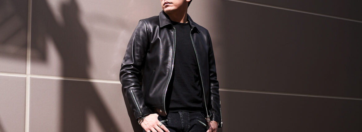 cuervo bopoha (クエルボ ヴァローナ) Satisfaction Leather Collection (サティスファクション レザー コレクション) TOM (トム) LAMB LEATHER (ラムレザー) シングル レザー ジャケット BLACK (ブラック) MADE IN JAPAN (日本製) 愛知 名古屋 Alto e Diritto altoediritto アルトエデリット ライダースジャケット