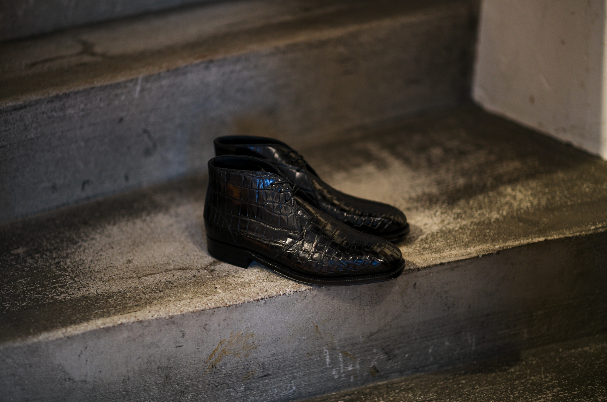 ENZO BONAFE "ART.3369" Crocodile Chukka boots COCCO NERO 2025 エンツォボナフェ チャッカブーツ クロコダイル ブラック 愛知 名古屋 Alto e Diritto altoediritto アルトエデリット