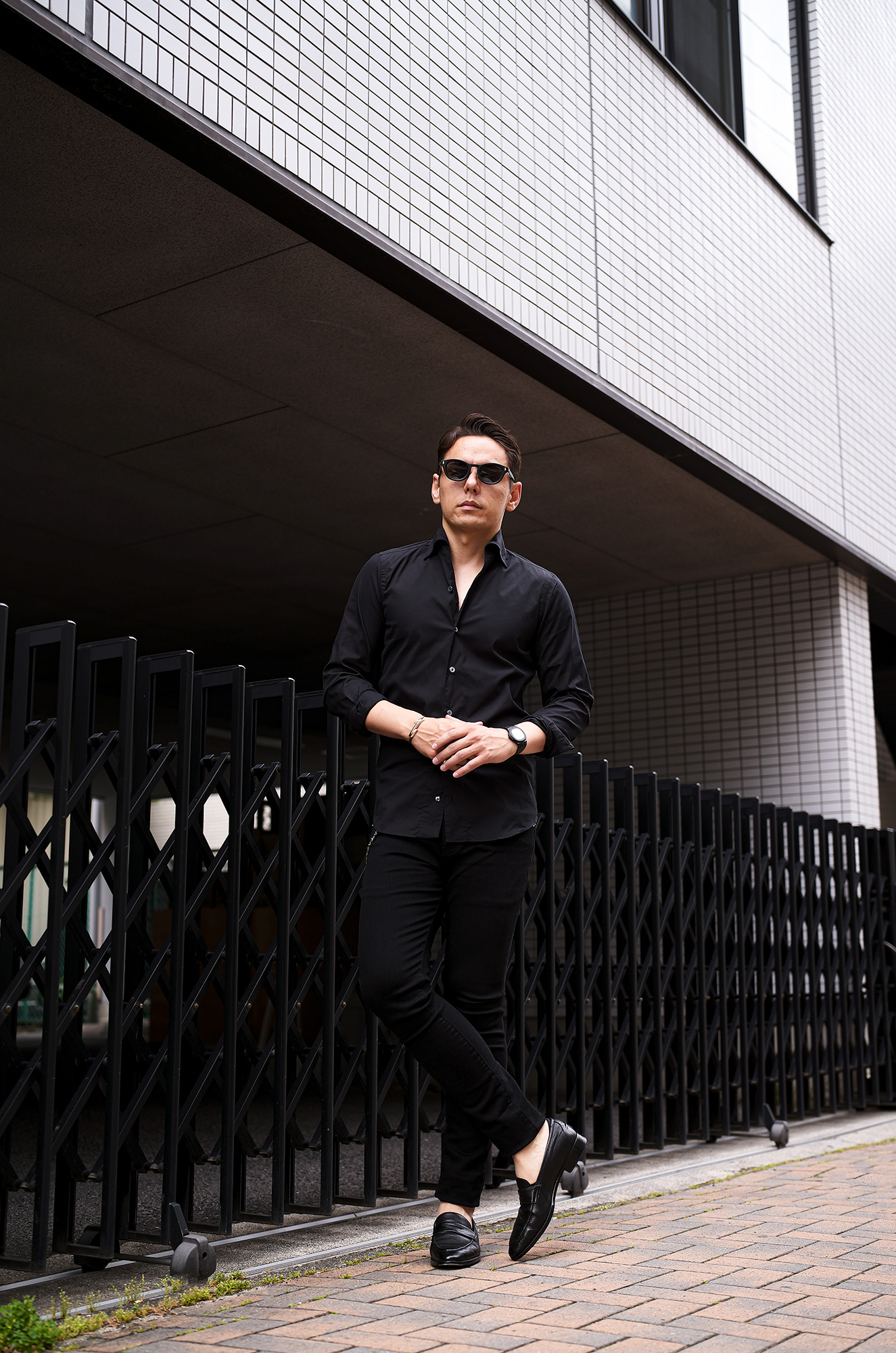 Finamore (フィナモレ) SEUL ITALIAN COLOR STRETCH COTTON SHIRTS ストレッチコットン ワンピースカラー シャツ BLACK (ブラック・5) made in italy (イタリア製) 2025 愛知 名古屋 Alto e Diritto altoediritto アルトエデリット