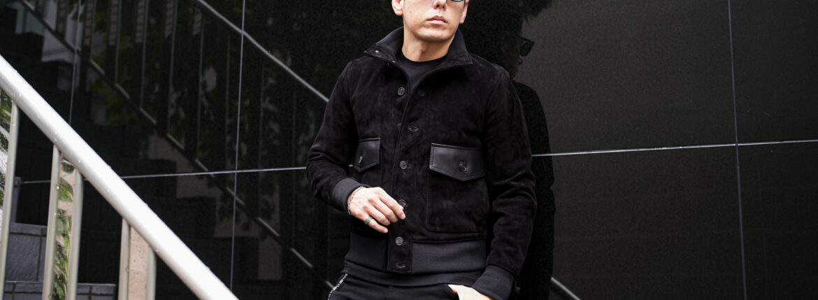 FIXER F12 FLIGHT JACKET Cashmere Suede × Cow Leather BLACK フィクサー フライトジャケット カシミヤスエード カウレザー ブラック A1 A-1 愛知 名古屋 Alto e Diritto altoediritto アルトエデリット