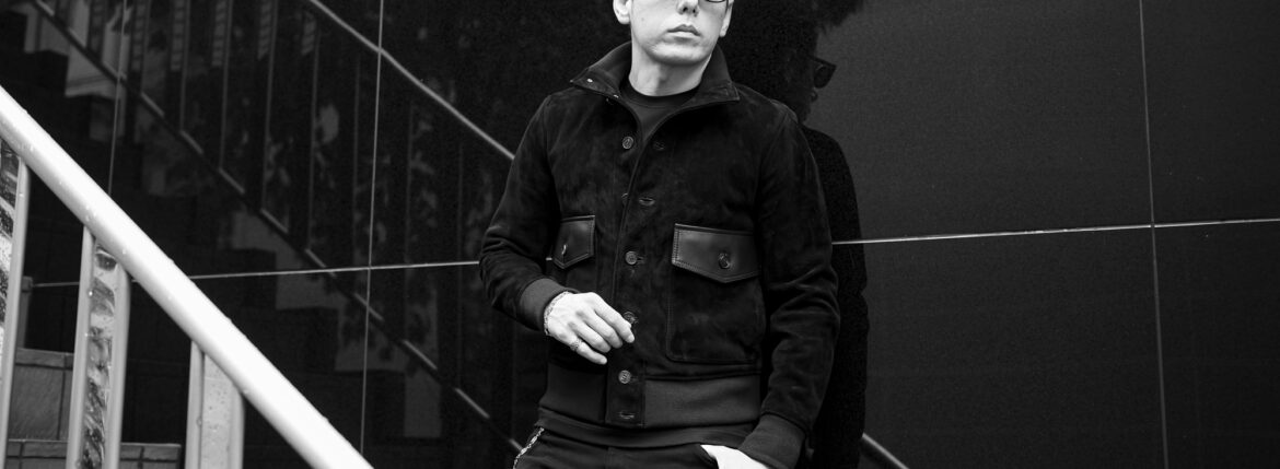 FIXER F12 FLIGHT JACKET Cashmere Suede × Cow Leather BLACK フィクサー フライトジャケット カシミヤスエード カウレザー ブラック A1 A-1 愛知 名古屋 Alto e Diritto altoediritto アルトエデリット