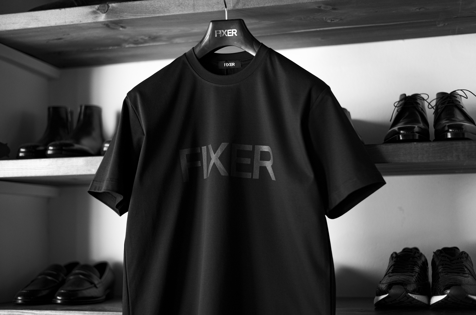 FIXER FTS-02 Print Crew Neck T-shirt "ALL BLACK" /// TOKYO LIMITED フィクサー Tシャツ オールブラック 東京限定 愛知 名古屋 Alto e Diritto altoediritto アルトエデリット