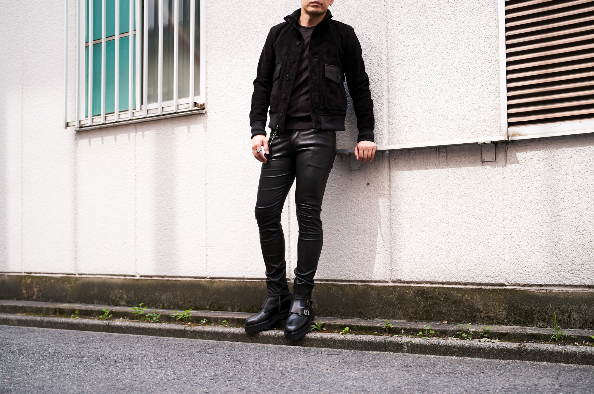 ISAMU KATAYAMA BACKLASH (イサムカタヤマ バックラッシュ) Deerskin Stretch Pants (ディアスキン ストレッチ パンツ) ディアスキン ストレッチ レザー スキニー パンツ BLACK (ブラック) 【ご予約開始】愛知 名古屋 Alto e Diritto altoediritto アルトエデリット 革パン
