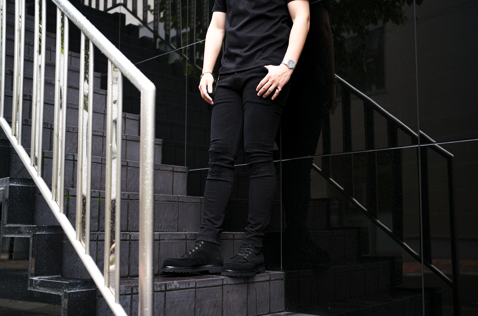 ISAMU KATAYAMA BACKLASH × FIXER (イサムカタヤマ バックラッシュ × フィクサー) Stretch Skinny Clash Denim Pants FIX-2117-02CL 京都紋付黒染め『深黒』ストレッチ スキニー クラッシュ デニム パンツ MADE IN JAPAN (日本製) 愛知 名古屋 Alto e Diritto altoediritto　アルトエデリット ジーンズ デニム