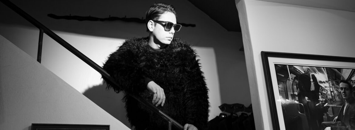 ISAMU KATAYAMA BACKLASH (イサムカタヤマ バックラッシュ) RABBIT FUR KALGAN LAMB FUR STRETCH KNIT No.2169-01 (ラビットファー カルガンラムファー ストレッチ ニット) ラビットファー × カルガンラムファー プルオーバー セーター BLACK (ブラック) 2025秋冬 【発売開始】愛知 名古屋 Alto e Diritto altoediritto アルトエデリット