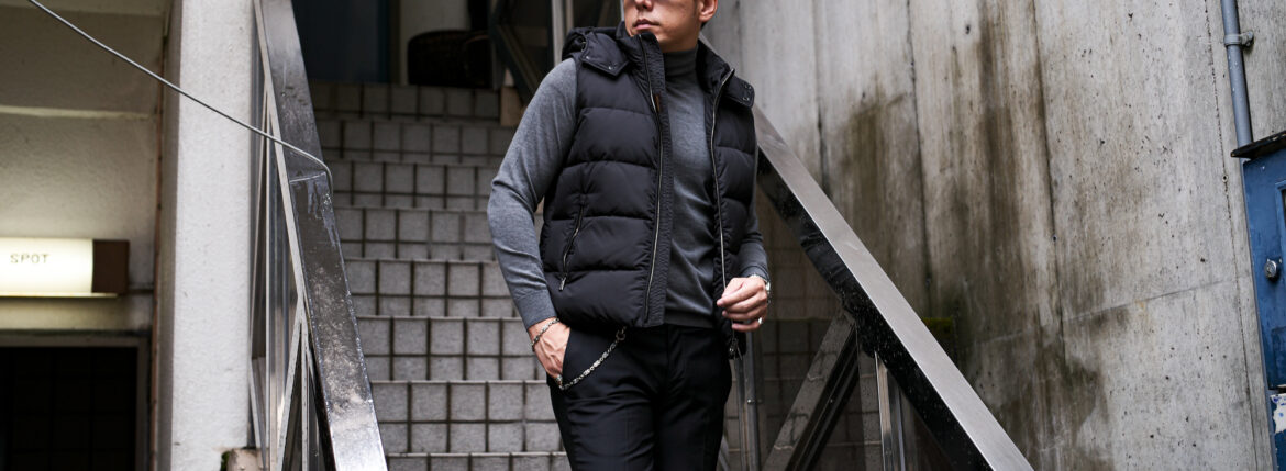 MOORER (ムーレー) FIRE-WK (ファイヤー) Nylon Down Vest ナイロン ダウンベスト NERO (ブラック) Made in italy (イタリア製) 2025秋冬新作 【発売開始】愛知 名古屋 Alto e Diritto altoediritto アルトエデリット