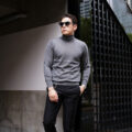 RIVORA (リヴォラ) 18G Cashmere Silk Turtle Neck Pull-Over (18ゲージ カシミア シルク タートルネック プルオーバー) カシミヤ シルク タートルネック セーター GRAY (グレー・020) MADE IN JAPAN (日本製) 2025秋冬新作 【発売開始】のイメージ