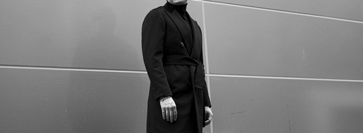 Sartoria Curvarti BESPOKE CASHMERE DOUBLE BREASTED COAT BLACK【Alto e Diritto 別注】【Special Model】サルトリア・クルヴァルティ ビスポーク カシミヤ ダブルブレステッド コート ダブルコート 2025 愛知 名古屋 Alto e Diritto altoediritto アルトエデリット