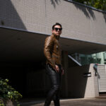 UNFADING (アンフェイディング) EAGLE (イーグル) SEMI DOUBLE RIDERS Cow Leather カウレザー セミダブル ライダース ジャケット LATTE (ラテ) Made in Japan (日本製) 愛知 名古屋 Alto e Diritto altoediritto アルトエデリット 魔裟斗 masato 魔裟斗チャンネル YOUTUBE 革ジャン レザージャケット 　ライダースジャケット