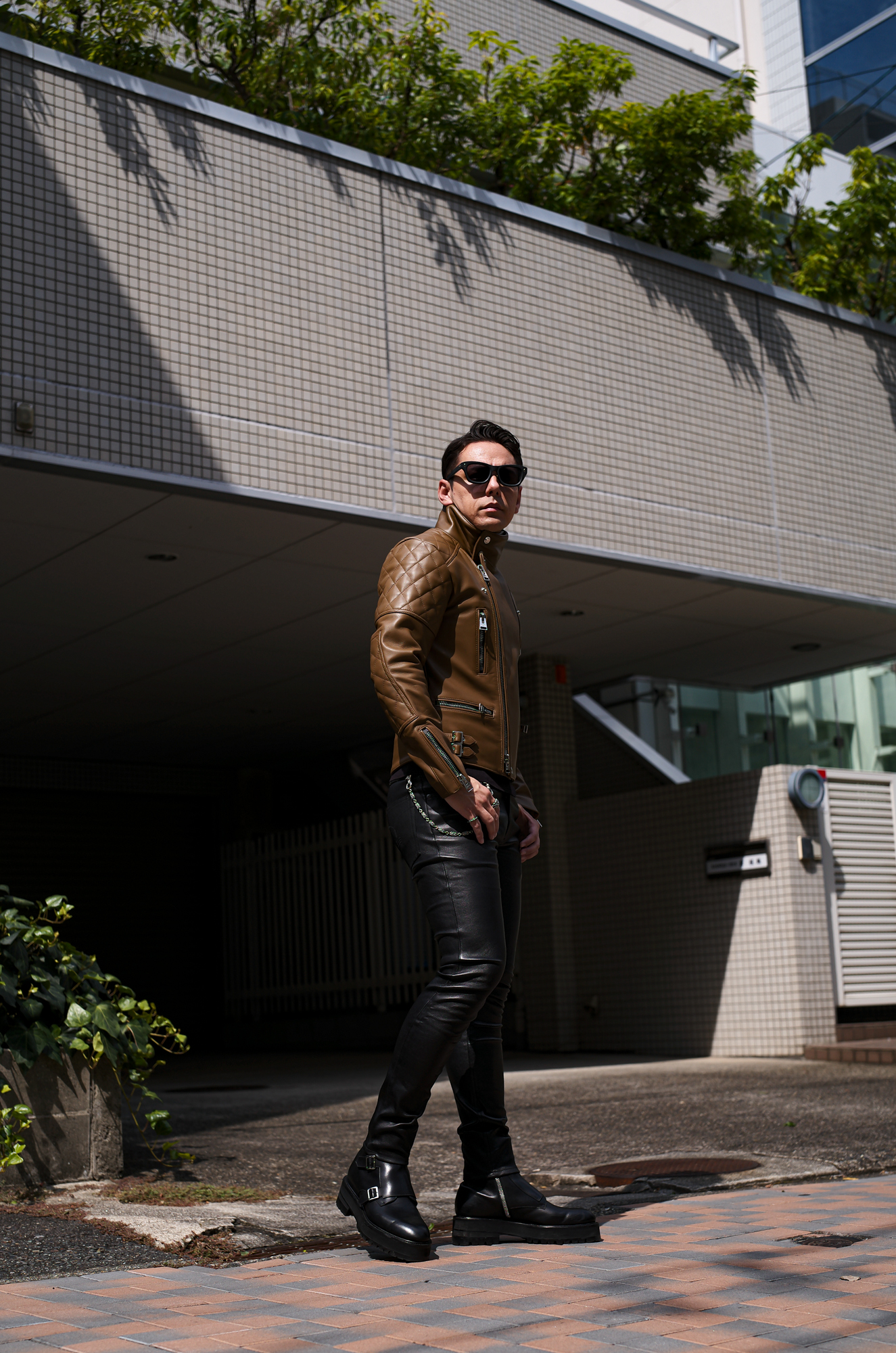 UNFADING (アンフェイディング) EAGLE (イーグル) SEMI DOUBLE RIDERS Cow Leather カウレザー セミダブル ライダース ジャケット LATTE (ラテ) Made in Japan (日本製)  愛知 名古屋 Alto e Diritto altoediritto アルトエデリット 魔裟斗 masato  魔裟斗チャンネル YOUTUBE 革ジャン レザージャケット 　ライダースジャケット